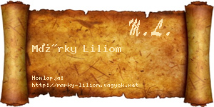 Márky Liliom névjegykártya